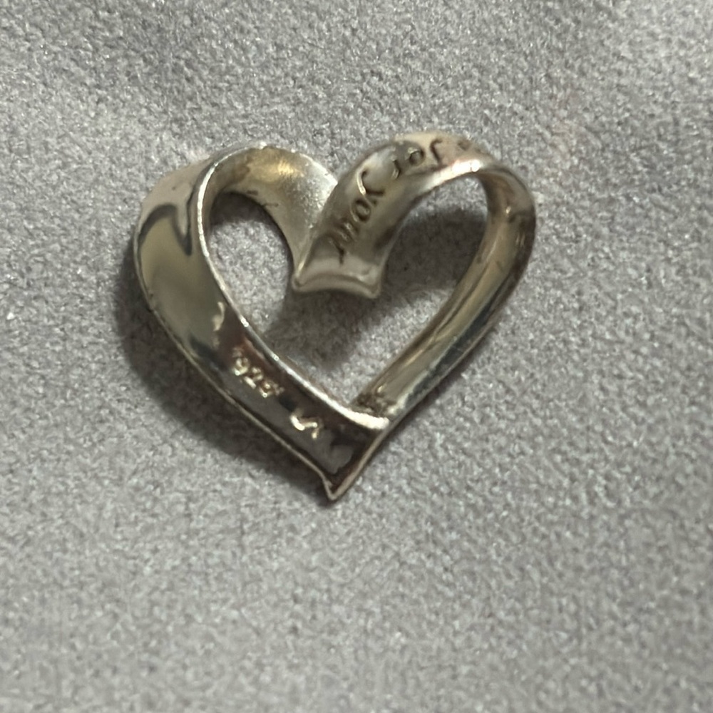 Sterling Silver LA Twisted Heart Slide Pendant Expression A True Friend - Picture 2 of 7